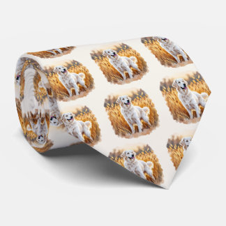 White Golden Retriever Dog Neck Tie