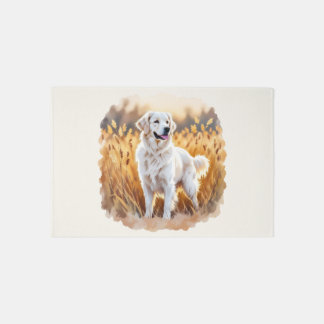 White Golden Retriever Dog Rug