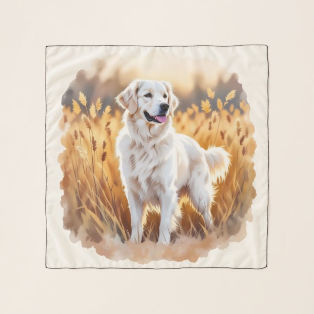 White Golden Retriever Dog Scarf (Front)