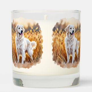 White Golden Retriever Dog Scented Candle
