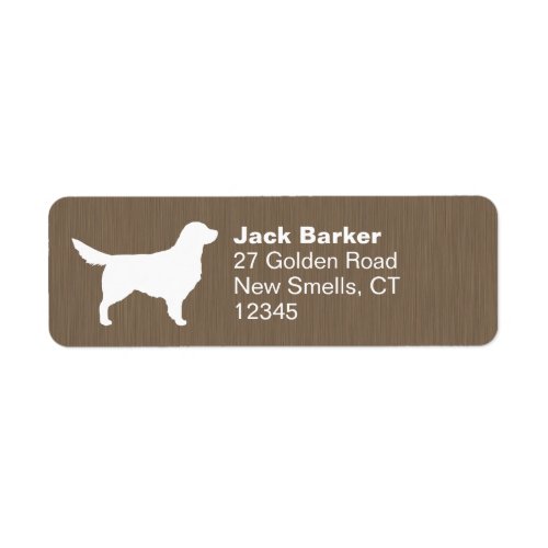 White Golden Retriever Dog Silhouette Address Label