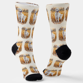 White Golden Retriever Dog Socks