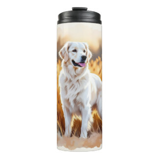 White Golden Retriever Dog Thermal Tumbler