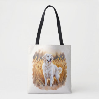 White Golden Retriever Dog Tote Bag