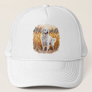 White Golden Retriever Dog Trucker Hat