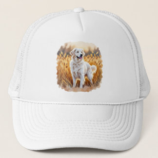 White Golden Retriever Dog Trucker Hat