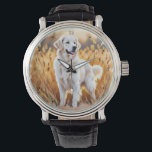 White Golden Retriever Dog Watch<br><div class="desc">White shade of the Golden Retriever. Watercolor style illustration.</div>