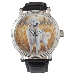 White Golden Retriever Dog Watch