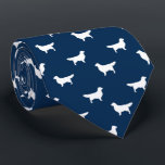 White Golden Retriever Silhouettes Pattern Blue Tie<br><div class="desc">This original Golden Retrievers pattern neck tie makes a great gift for dog dads! Available in a variety of colors, this cool blue tie makes a statement for anyone who loves Goldens. An awesome gift for the guy who wears a tie for business, or for special events like holiday programs,...</div>