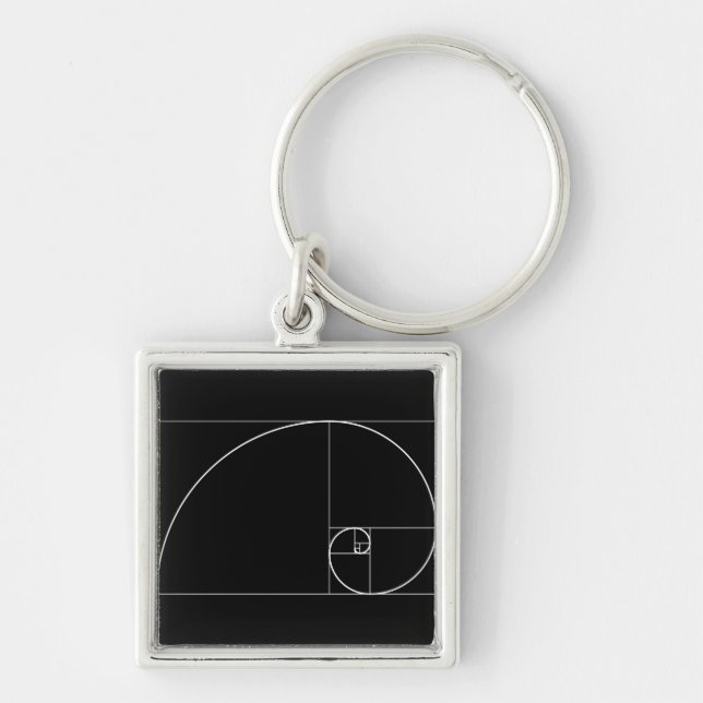 White Golden Spiral Keychain (Front)