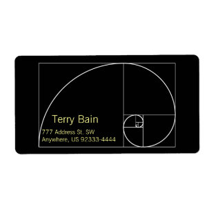 White Golden Spiral Label