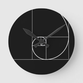 White Golden Spiral Round Clock
