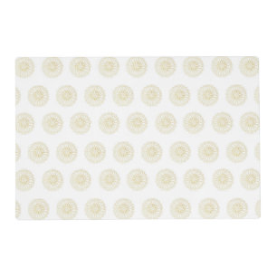 White   Golden Zinnia Flower Medallions Placemat