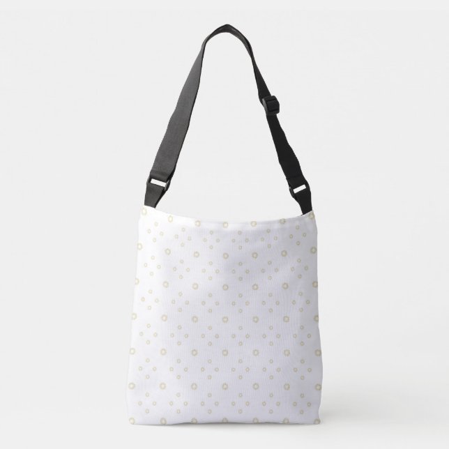 White | Golden Zinnia Sun Crossbody Bag (Front)