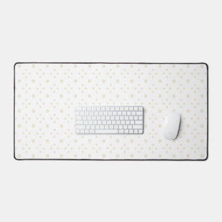 White | Golden Zinnia Sun Desk Mat