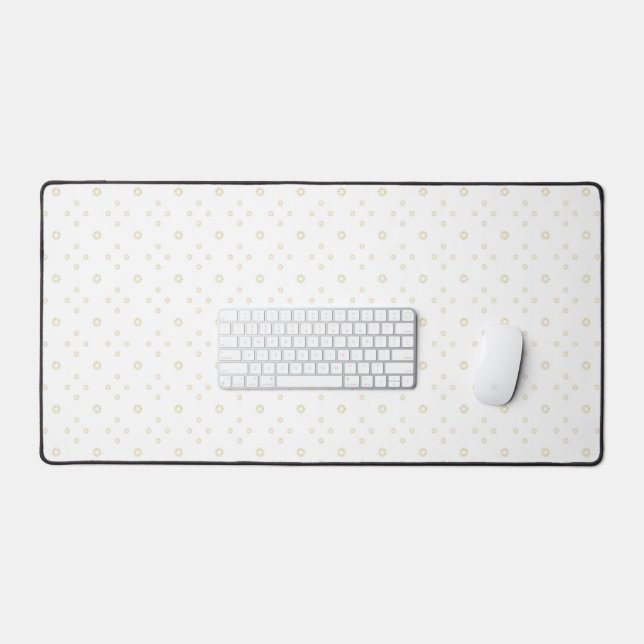 White | Golden Zinnia Sun Desk Mat (Keyboard & Mouse)