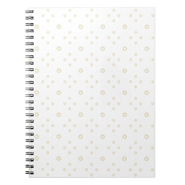 White | Golden Zinnia Sun Notebook (Front)