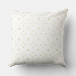 White   Golden Zinnia Sun Throw Pillow