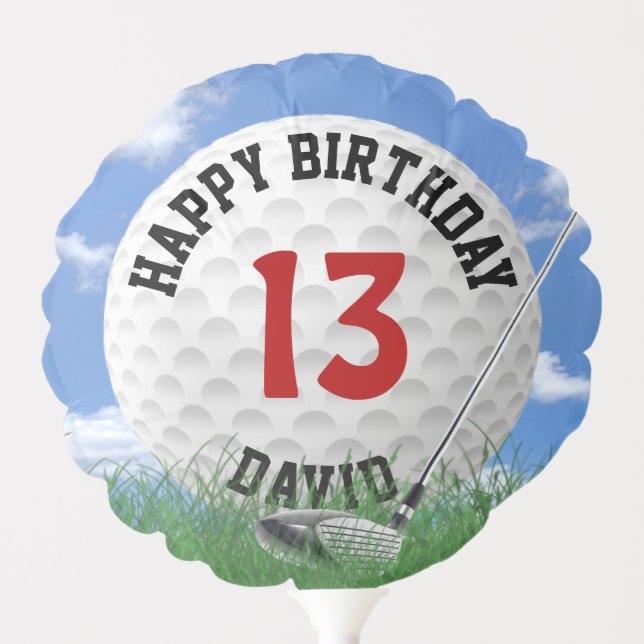 White Golf Ball for 13th Birthday  Balloon (Front)