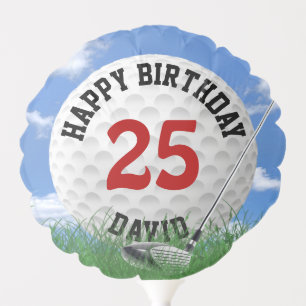 White Golf Ball for 25th Birthday Balloon