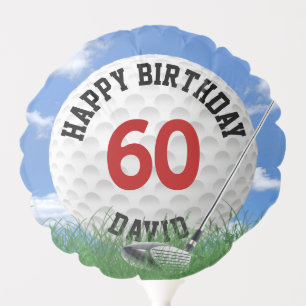 White Golf Ball for 60th Birthday Balloon
