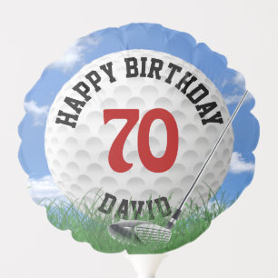 White Golf Ball for 70th Birthday Balloon