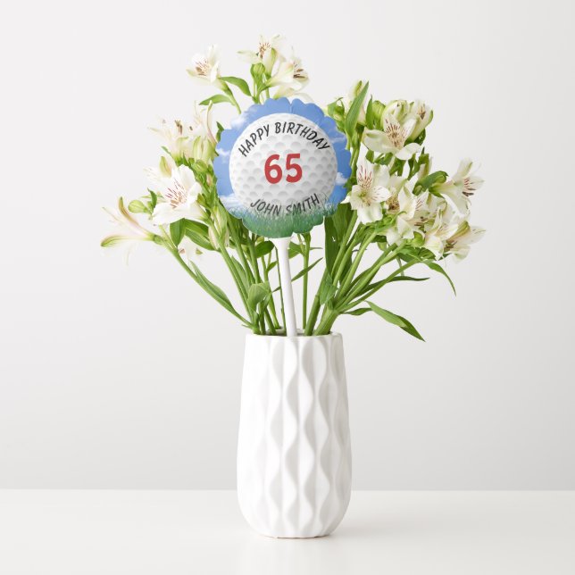 white golf ball in grass for birthday balloon (Vase)