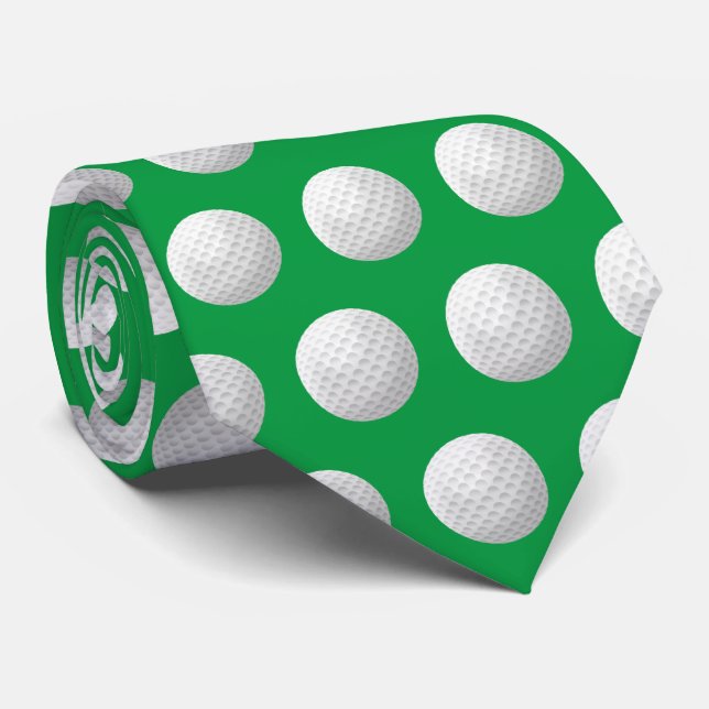 white golf ball on green neck tie (Rolled)