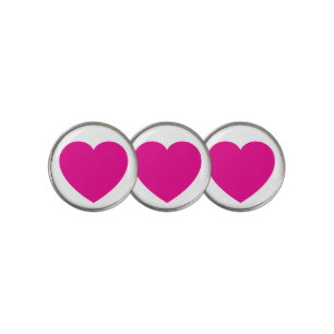 White Golf Ball with Pink Heart – Romantic Sports Golf Ball Marker