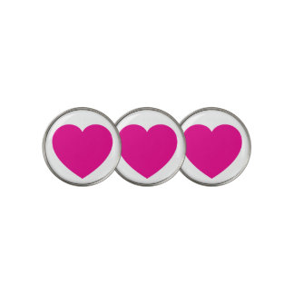 White Golf Ball with Pink Heart – Romantic Sports Golf Ball Marker