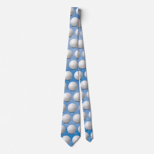 white golf balls on sky background neck tie (Front)