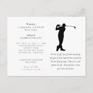 White Golf Celebration of LIfe Postcard