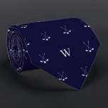 White Golf Clubs Monogrammed Initial Midnight Blue Neck Tie<br><div class="desc">Elevate his style on and off the golf course with our Novelty Golf Club Tie featuring a unique design of two golf clubs in mid-swing, accompanied by the sophistication of monogrammed initials. This distinctive tie is more than just an accessory; it's a statement piece for the golf enthusiast in your...</div>