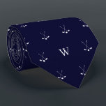 White Golf Clubs Monogrammed Initial Midnight Blue Neck Tie<br><div class="desc">Elevate his style on and off the golf course with our Novelty Golf Club Tie featuring a unique design of two golf clubs in mid-swing, accompanied by the sophistication of monogrammed initials. This distinctive tie is more than just an accessory; it's a statement piece for the golf enthusiast in your...</div>