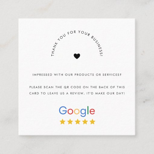 White Google Reviews Custom Business Logo QR Code Square Business Card Zazzle