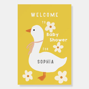 White Goose and Daisies Baby Shower Foam Board