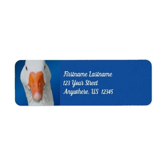 White Goose Face Farm Animal Address Label (Front)