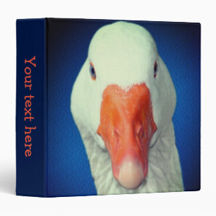 White Goose Face Farm Animal Personalized 3 Ring Binder