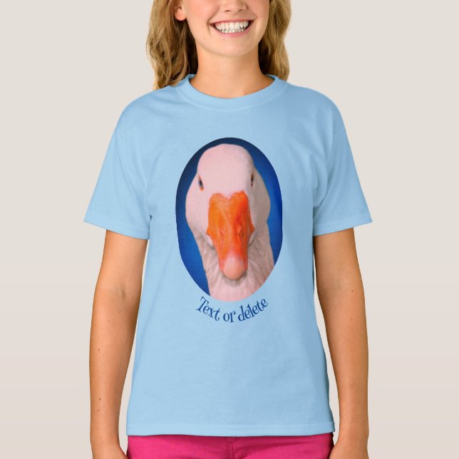 White Goose Face Farm Animal Personalized  T-Shirt (Front)