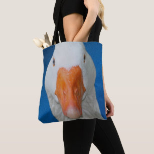 White Goose Face Farm Animal  Tote Bag