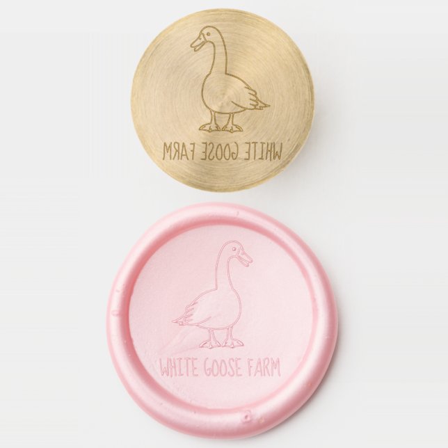 White Goose Farm Custom Name Wax Seal Stamp (Stamped)