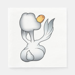 White Goose From Behind Silly Bird Napkins