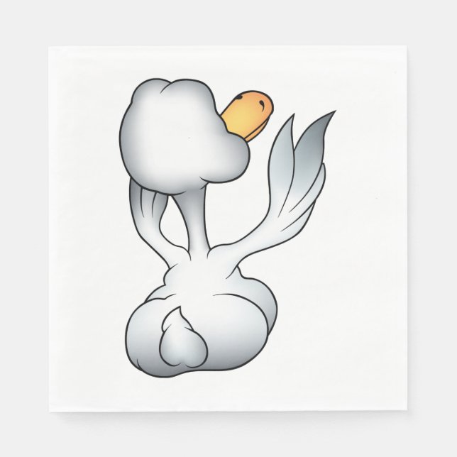 White Goose From Behind Silly Bird Napkins (Front)