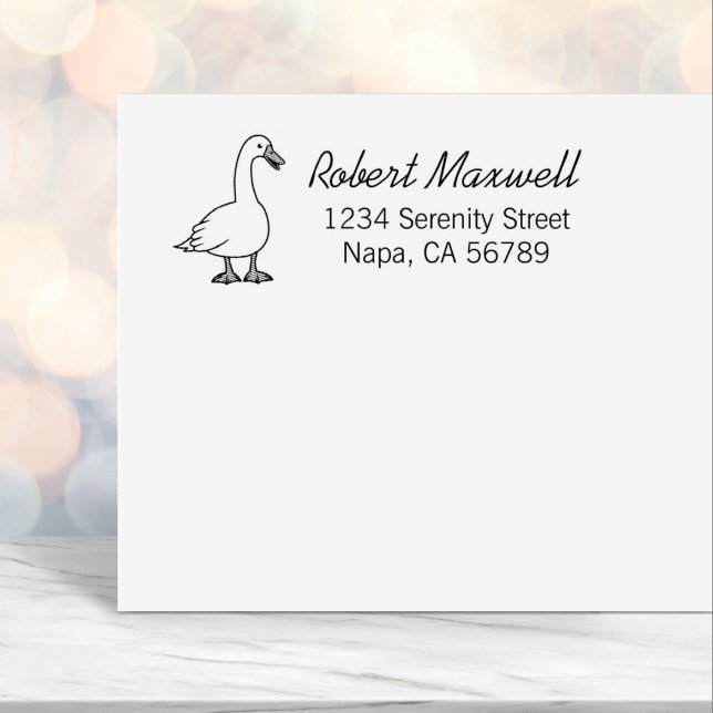 White Goose Return Address Self-inking Stamp (Creator Uploaded)