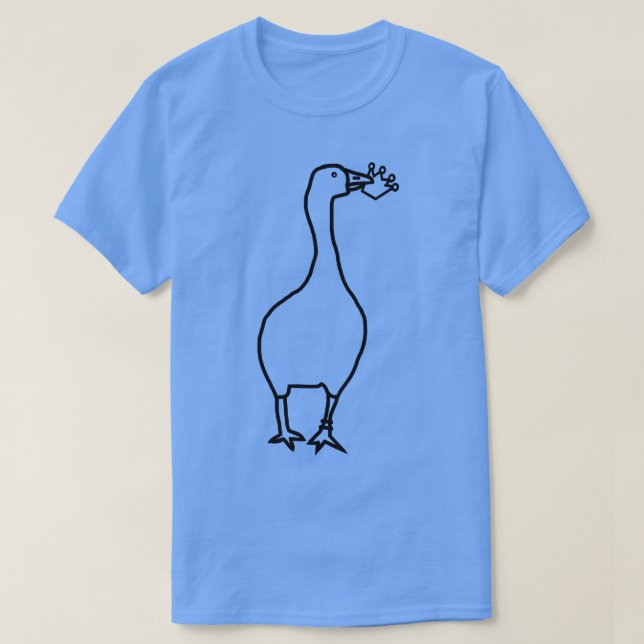 White Goose Steals Crown Outline T-Shirt (Design Front)