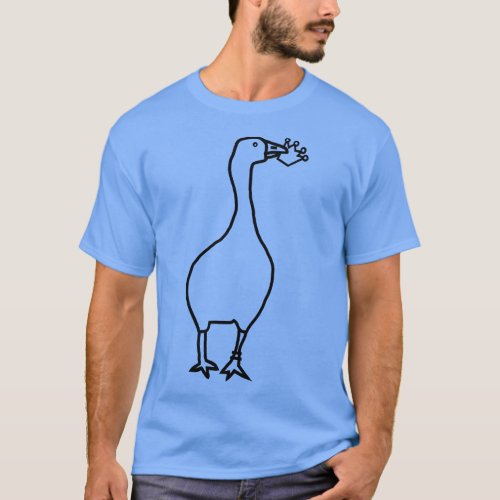 White Goose Steals Crown Outline T_Shirt