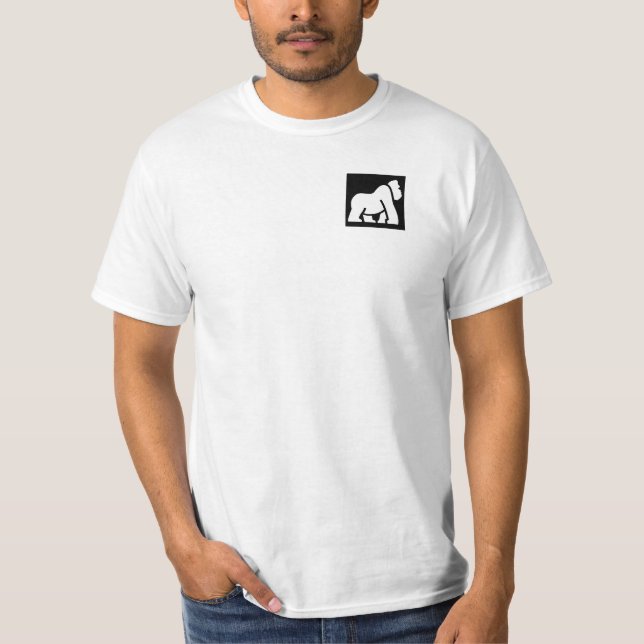 White Gorilla Emoji Logo Customizable Festival T-Shirt (Front)