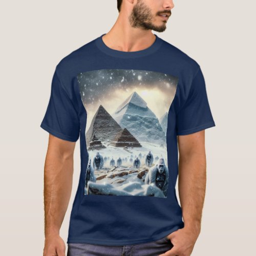 White gorillas in snowy Aegypt T_Shirt