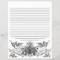 Gothic Black and White Damask Scrapbook Paper