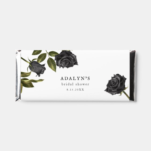 White Gothic Floral Bridal Shower  Hershey Bar Favors (Front)